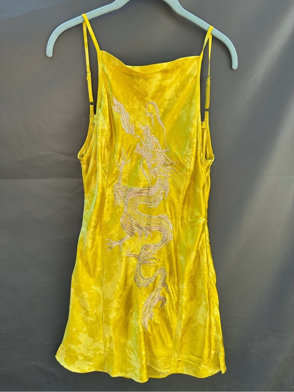 Women's Urban Outfitters Yellow Gold Dragon Mini Dress S
